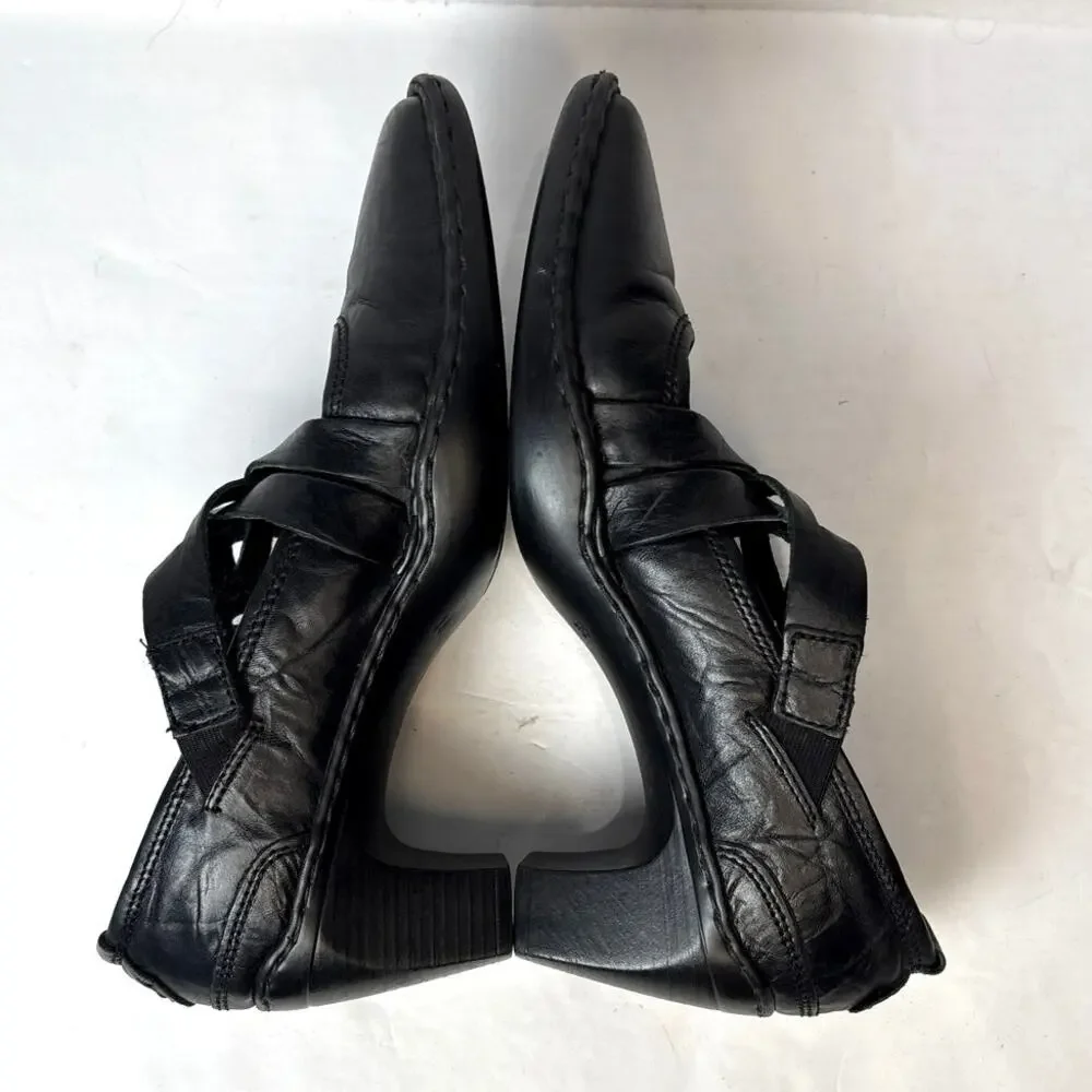 Josef Seibel Marissa Black Leather Mary Jane Heel Pump Shoes Size US 7-7.5 - Picture 4 of 10
